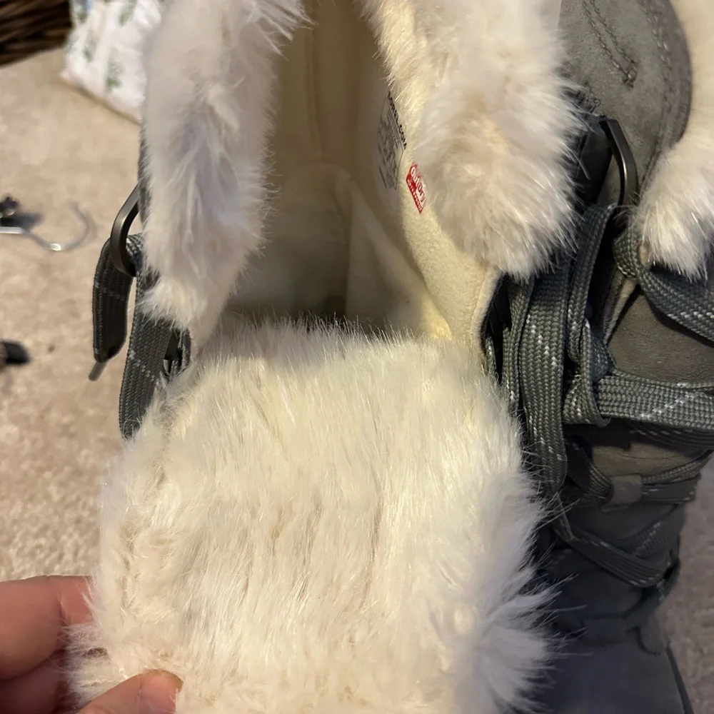 Gray Fur-Lined Women's Boots - Picture 2 of 6